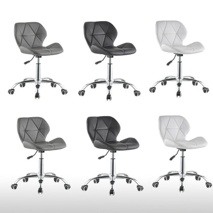 Swivel PU Leather Cushioned Chair Computer Office Desk Studio Salon Barber UK