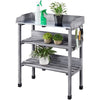 Potting Bench Table Wooden Potting Table Planting Work Station Bench with Shelf