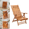 Foldable Sun Lounger Deck Chair Reclining Bamboo Wood Garden Poolside Chair Bed