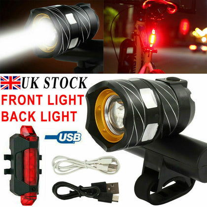Super Bright LED Mountain Bike Lights Bicycle Torch Front Lamp Rechargeable UK
