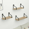 3Pcs Wood Wall Floating Shelves Storage Shelving Unit Plant Flower Display Rack