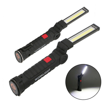 LED COB Rechargeable Magnetic Torch Flexible Inspection Lamp Cordless Work Light