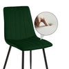 Set of 2 Velvet Dining Chairs Soft Padded Seat Metal Legs Modern Office Kitchen