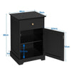 Black Bedside Table with Drawer&Door Bedside Cabinet Nightstand for Living Room