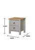 Eaton Bedside Cabinet Bedroom Furniture Nightstand Table 2 Drawer Grey Oak