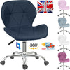 Fabric Cushioned Computer PC Desk Office 360° Swivel Chair Chrome Legs Adjustabl