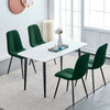Set of 2 Dining Chair Living Room Velvet Chair with Metal Leg＆Soft Cushion Green