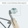 Modern Round Tempered Glass Kitchen Table with Solid Wood Leg & Metal Frame 80cm