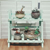 2 Tier Flower Plant Pot Stand Folding Display Ladder Shelf Garden Storage Rack