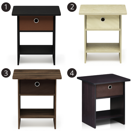 Furinno Dario End Hallway Console Table/ Night Stand Storage Shelf with Drawer