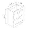 Modern Bathroom Vanity Unit with Basin Sink Storage Cabinet Furniture 600 White