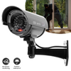 2PCS Dummy CCTV Security Camera Flashing LED Indoor/Outdoor Surveillance Black