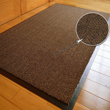 BROWN HEAVY DUTY BARRIER MAT NON SLIP RUBBER BACK KITCHEN DOOR HOME HALL RUNNER