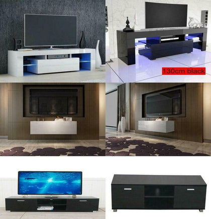 WHITE/BLACK HIGH GLOSS TV DVD CABINET STORAGE FURNITURE UNIT STAND