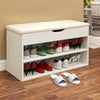 Shoe Bench Shoes Storage Organizer Cabinet PU Cushion Seat Home Entryway Hallway