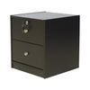 Bedside Cabinet 2 Drawers with Key LOCK Nightstand Table Storage Cabinet Unit