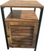 Industrial Style Wooden/Steel Rustic Bedside End Table Nightstand Shelf Cabinet
