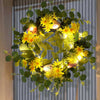 LED Easter Wreath 40cm Flowers Leaves Easter Egg Garland Festival Spring Decor