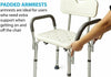 Aluminium Adjustable Medical Shower Aid Chair Bathtub Bath Seat Stool Arms Back