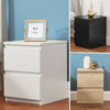 Modern Bedside Table Nightstand Cabinet with 2 Drawers Storage Bedroom White