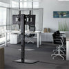 Swivel Floor TV Stand Mount With DVD Player Shelf Cantilever Bracket Space Save