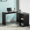 L-Shaped Home Office Desk Corner Computer Desk Black/White for Home Study Work