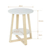 Modern Round Wooden Coffee Table Side End Table Tea Sofa Table Living Room 2Tier