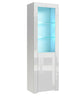 Tall White Gloss Display Glass Cabinet Shelving Bookcase Door Unit Blue LED Lily