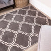Grey Trellis Garden Rug Moroccan Indoor Outdoor Easy Clean Flatweave Patio Mat