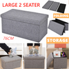 Large 2 Seater Folding Storage Ottoman Seat Stool Box Toy Storage Pouffee Cubed