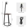 2 in 1 Industrial Style Floor Lamp Bedside Table Nightstand 360°Adjustable 116cm