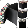 Single Folding Storage Pouffe Cube Foot Stool Seat Ottoman Footstool Toy Box
