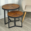 2pc Teak Wood Nesting Side Table Coffee Centrepiece Living Room Indoor Furniture
