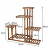 Large 6 Tier Wood Plant Stand Multiple Flower Rack Bonsai Utility Shelves Unit