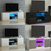 Modern TV Unit Cabinet Stand Sideboard Matt Body & High Gloss Doors LED Light UK