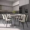 Mondeer Dining Chairs Set 2/4/6 Fabric Upholstered Seat Metal Legs Dining Room