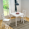 2 Seater Solid Wooden Dining Table and 2 Chairs Set in White Kitchen Room Home