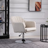 Stylish Retro Linen Swivel Tub Chair Steel Frame Cushion Wide Seat Cream