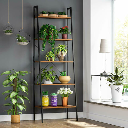 5 Tier Metal Ladder Shelf Shelving Display Rack Plant Stand Storage Shelves Home