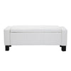 Bedroom Storage Bench PU Leather Seat Ottoman Hallway White