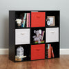 Black 9 Cube Kids Red & White Toy/Games Storage Unit Girls/Boys Bedroom Shelves