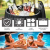 45L Patio Cool Bar Table Outdoor Cooler Ice Box w/ Lid Side Handles & Buckle