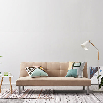 Modern 3 Seater Faux Suede/Linen Fabric Sofa Bed Click-Clack Sofabed Recliner