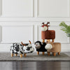 Luxury Small Padded Upholstered Footstool Ottoman Pouffe Stool Wooden Seat Suede