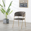 Grey Velvet Dining Chairs with Gold Legs Modern Dining Chair with Diamond Stitch