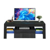 Modern TV Unit Cabinet Stand High Gloss Doors 130cm With LED Lights Drawers Home