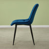 Set of 2 Velvet Dining Chairs Soft Padded Seat Metal Legs Modern Office Kitchen