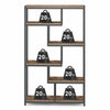 Open Bookshelf Rustic Industrial Style Shelves Wood and Metal Bookcase Furniture