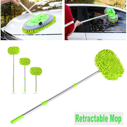 Telescopic Car Wash Mop Soft Brush Mop Vehicle Window Tyre Cleaning Tool UK