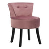 Velvet/Linen Dressing Table Chair Small Guest Reception Stool Button Padded Seat